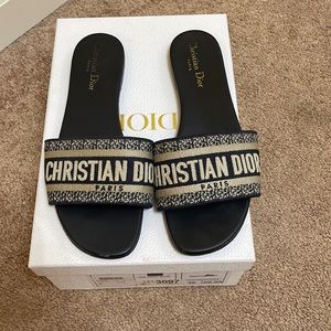 Christian Dior Dway Deep Blue sandal/slide Sz40